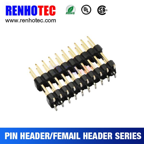 Gold Plated Dual Row 1_27mm Pitch 14pin Pin Header